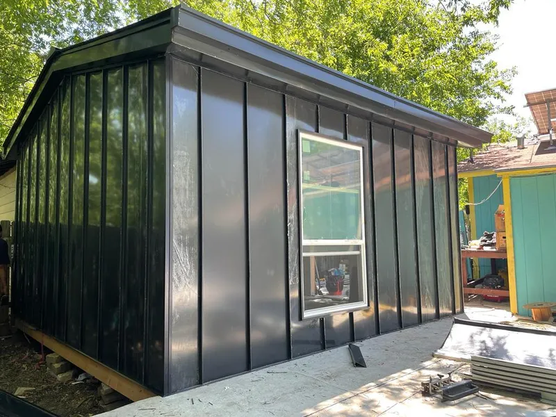 Black standing seam metal wall panels for Metal Roof Installation in Eastlake